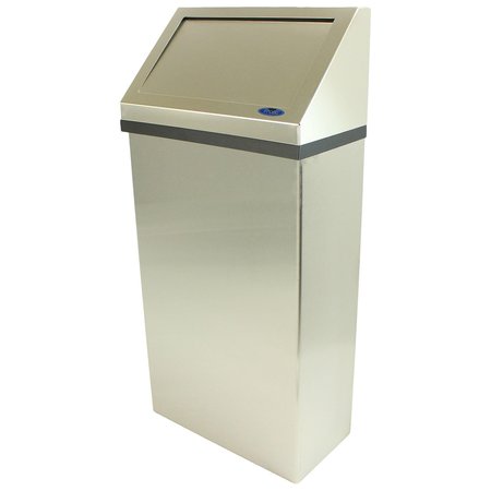 FROST Rectangle Wall Mount Trash Can, Silver, Steel 303-3NL